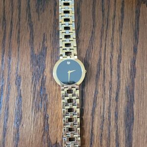 Movado Gold and Black Men's Watch